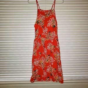 Orange floral Sun Dress Girls 8 M